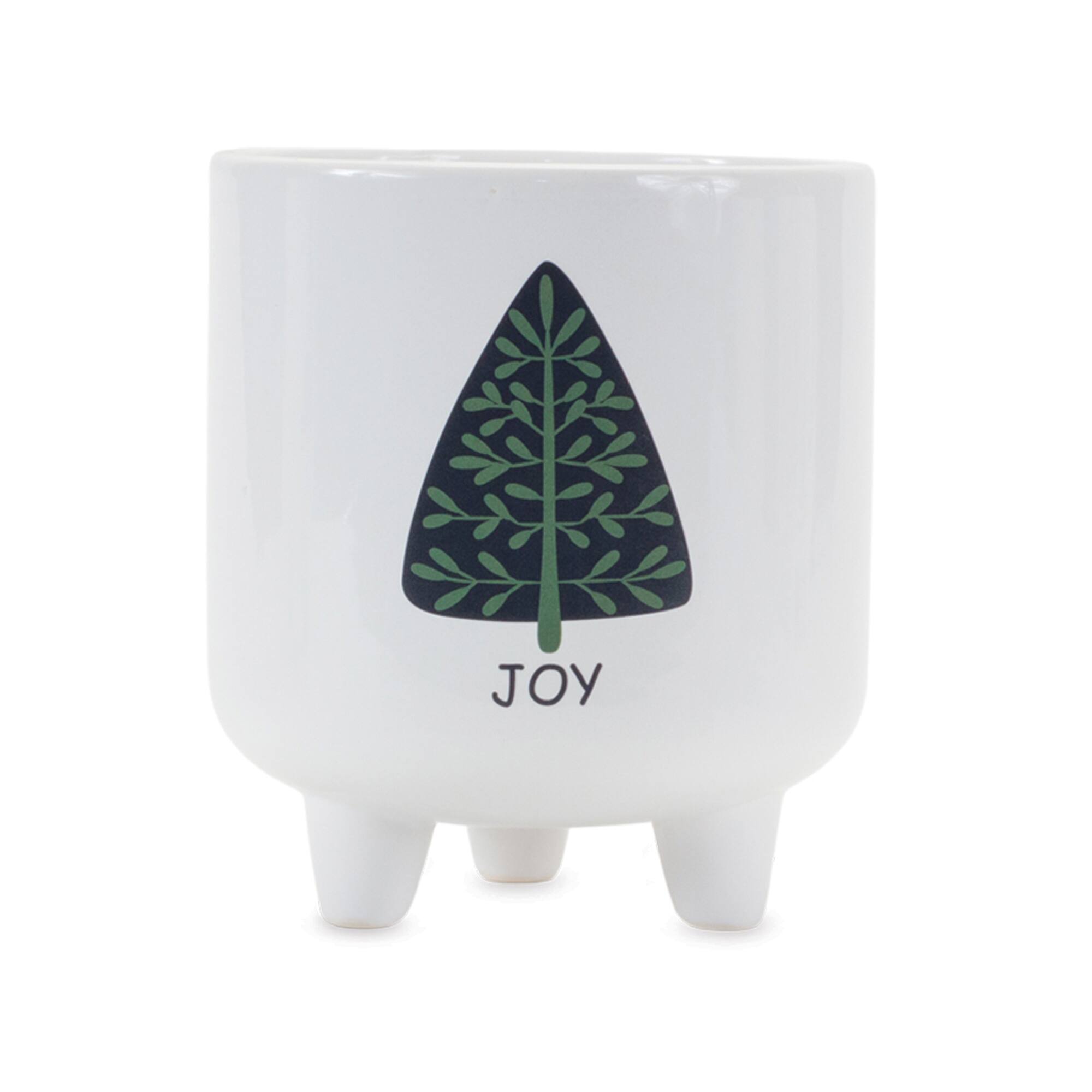 6.25" Footed Pine Tree Dolomite Planter Set